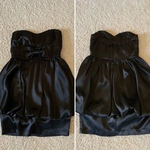 Black Satin Homecoming Dress